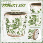 Beeveer Farmhouse Ceramic Planter 5.1 Inch Large Plants Pot Crack Beige Green Floral Vine Plant Pots with Drainage Hole Indoor Plants Kitchen Rustic Antique Decor Gift
