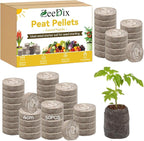 ZeeDix 50Pcs 40mm Compressed Peat Pellet Fiber Soil Plant Seed Starters - Nursery Plugs Pallet Seedling Soil Block, Seed Fertilizer Nutrient Block Peat Block for Grow Herbs Plant Flowers Vegetables