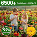 LUOJIBIE Zinnia Seeds, 6500+ Bulk Pack Mixed Colors Large Blooms Seeds, California Giant Zinnia Seeds for 2026, High Germination Non-GMO, Wildflower Seeds for Planting Indoor Outdoor, Open Pollinated