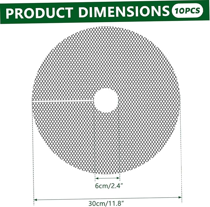 Plastic Mesh Soil Protector with Ground Stakes 10Pcs – Plant Pot Covers Indoor Plant Protector from Cats and Outdoor Garden Cover from Animals, 12 Inch