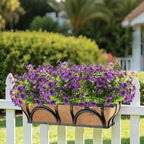 20 Bundles Artificial Flowers for Outdoors, UV Resistant Fake Plants Flowers Greenery Shrubs Plants for Decoration Outside Plants Hanging Planter Home Garden Decor (Purple)