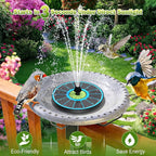 SZMP Upgraded 3.5W Full Glass Panel Solar Fountain for Bird Bath, Floating No-Installation Solar Powered Water Fountain Pump with 7 Nozzles, for Garden, Pond Decor (Blue)