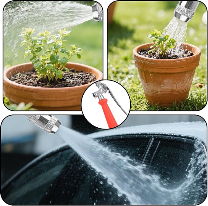 44" Sprayer Wand Replacement Kit, Stainless Steel Watering Lance with 1/4", 3/8", 1/2" Quick Connectors, Brass Barbs & Hose Clamps Adjustable Nozzle Universal Garden Pressure Pump Spray Accessories