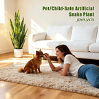 Fake Snake Plant, 35" Artificial Potted Plant with White Pot, Realistic Faux Plant for Home Decor, Low Maintenance No Watering Needed for Desk Corner Office & Pet Areas (Green 35in)