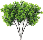 Artificial Pine Branches, Green Leaves Aquarium Plants Alga Greenery Sargassum Bush Faux Shrubs Table Centerpieces Arrangements for Christmas Wreath Garland Gift DIY Wall Front Door Decoration 4 Pacs