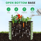 INNO STAGE 3 Pcs Round Galvanized Raised Garden Bed — 2×2×1.4ft Planter Box Outdoor Raised Beds Kit for Gardening Vegetables, Fruits, Herbs, and Flowers, Olive Green