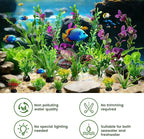 Promising Large Aquarium Decor Plastic Plants-Colorful Water Grass for Fish Tank, Green Fish Tank Artificial Plants Kit -Fish Tank Care Water Plants Accessories（22pcs）
