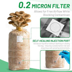 GREANER Mushroom Grow Bags 6 Mil, 8"x5"x20" Thick Autoclave Spawn Bags with Injection Port for Your Grain-25PCS