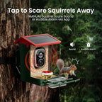 Smart Bird Feeder with Camera Solar Powered, 2K HD Video, AI Bird Species Identification, Instant Arrival Alerts, Weatherproof Design for Effortless Birdwatching, Gift for Fathers Day, Red