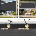 Shade&Beyond Customized Size 6' X 13' Shade Cloth with Grommets, 90% UV Protection UV Protection Mesh Tarp Sun Screens for Patio GN01, Dark Gray