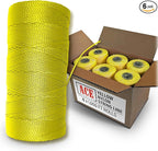 Yellow Mason Line String Line - #18 Braided Nylon String - 6,000 Ft Length - Nylon Twine for Gardening Or Masonry Tools - Perfect Construction String for A String Level, Twine String for Gardening