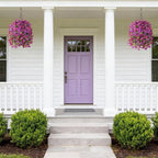 Artificial Hanging Baskets Outdoor, 4 Bundles Artificial Hanging Flowers Outdoors Spring Summer Decoration, No Fade Realistic Fake Hanging Baskets for Porch Patio Balcony Home Yard Decor