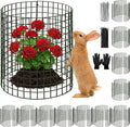 Hacaroa 12 Pack Wire Plant Protectors from Animals, 14"x13.5" Mesh Plant Protection Cage Chicken Wire Cloche, 36 Pcs Pre-Bent Panels, 40 Ground Stakes, 120 Nylon Ties, for Flowers, Shrubs, Dark Green