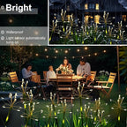 Solar Garden Lights Outdoor: Waterproof 6-Pack DIY Decorative Firework Lights with 2 Modes for Yard Patio Pathway Outside Fairy Decor - Mothers Day Gifts for Women Mom, Warm White