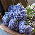 DUYONE 4Pcs 22'' Lifelike Artificial Hydrangea,2 White & 2 Light Purple Large Flowers Artificial Flowers Dry Flowers Outdoor Wedding Christmas Office Family Party Living Room Table Deco