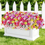 Uieke Artificial Flowers for Outdoors, 72 Bundles UV Resistant Faux Flowers No Fade Fake Plastic Plants for Outside Indoor Home Garden Porch Wedding Spring Summer Decor(Mix Color)