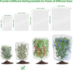 Garden Mesh Netting with Drawstring,Plants Cover Protection from Anti Birds,Bugs,Cicadas,and Insects-Pest Barrier Bag for Blueberry Bushes,Citrus,Tomatoes,Vegetables,Fruit Tree and Orange