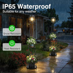 TOWPONICS 52.4'' Outdoor Floor Lamp with Plant Stand, Solar Lights Outdoor Waterproof with Planter, Solar Powered Patio Lights for Deck Pathway Driveway Front Porch Decoration, 1-Pack