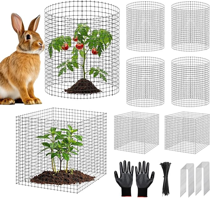 30PCS Plant Protection from Animals,12x12 Inch Metal Wire Plant Protectors,Plant Cages to Keep Animals Out, Sturdy Bunny Barricades Chicken Wire Cloche Plant Protectors for Shrubs Flowers Vegetables