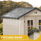 DWVO 6x4.4 FT Outdoor Storage Shed, Plastic Garden Tool Shed with 2 Windows, Double-Wall Outside Shed for Lawn Mower, Garden Shed for Backyard Patio, Lockable, Greige&Gray