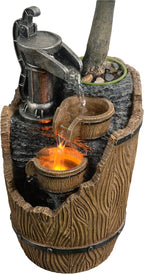 Tolevoit Tabletop Fountains Relaxation Soothing Sound Waterfall Fountain with LED Lights Indoor Zen Relaxation for Office Home Decorations Growing Plants to Purify the Air