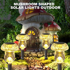 Benany Solar Lights Outdoor, 8 Pack Mushroom Lights Outside Waterproof, Solar Powered LED Lighting for Garden, Yard, Landscape, Path, Pathway, Lawn, Walkway, Driveway, Backyard Decor (Warm White)