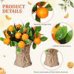 Suncalla 2 Pack Artificial Orange Potted Plants 9.45 Inches Fake Orange Tree Simulation Realistic Fruit Plant with Pot Faux Tree Indoor Decoration for Home Office Living Room Table Desk