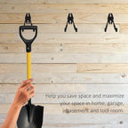 4 Pack Garage Hooks, Garage Tool Organizer Wall Mount, Heavy Duty for Utility Organizer, Steel Utility Garage Hooks for Ladders, Garden Tools, Bike