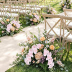 Orchids Artificial Flowers 6PCS Faux Orchid Stems Fake Phalaenopsis Orchid with Stems for Floral Arrangements Home Wedding Dining Table Party Garden Decoration(Light Pink)