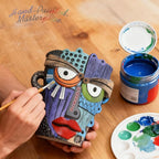 Midogaigai Abstract Face Planter Pots for Plants,Hand-Painted Colorful Flower Pots with Drainage,Indoor Outdoor Garden Decor Gift(Eclectic,Large)