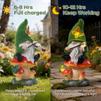Solar Gnomes Garden Statue Decor for Mother's Father's Day,Gnome Figurines with LED Light for Garden Decorations for Patio Lawn Balcony Fairy Gardens Housewarming Gifts for Women Mom Grandma