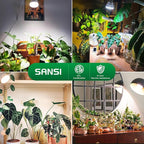 SANSI Grow Lights for Indoor Plants, Full Spectrum 10W Grow Light Bulbs (150 Watt Equivalent) with Optical Lens for High PPFD, 4000K Natural Daylight LED Plant Lights for Indoor Growing Seed Starting