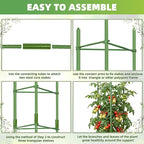 EWPJDK 6-Pack Tomato Cage for Garden Plant Support 48 INCH Garden Stakes Adjustable Tomato Cage for Climbing Plants Pots Vegetables Flowers Fruits (6, 48 Inches)