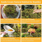 Legigo 1.3LB Sphagnum Moss for Reptile- 24 QT Natural Reptile Moss Terrarium Moss Substrate, Snake Tank Moss Peat Moss Reptile Bedding for Snake, Gecko, Ball Python, Frog and Orchids Plants