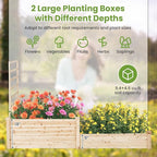 S AFSTAR Raised Garden Bed with Trellis & 2 Planter Boxes, 88" x 25" x 53" Outdoor Wooden Planter Box Kit for Flower Herb Veggies Fruit Climbing Vines, Elevated Gardening Planter for Garden Patio