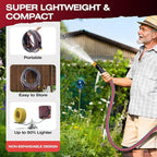 2026 Upgraded Non-Expanding Garden Hose - 25FT Lightweight Flexible, High-Pressure Anti-Kink/Burst-Resistant Lead-Free Outdoor Water Hose (Gray/Red)