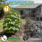 Cucumber Trellis for Raised Bed and Garden, 47" H x 47" W U-Shaped Metal Garden Trellis for Climbing Plants with Nylon Netting, Vegetable Support Frame
