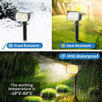 Tadyreal Solar Spot Lights Outdoor 2 Pack, [46 LED/3 Modes] Solar Landscape Spotlights Waterproof, 2-in-1 Auto On/Off Solar Powered Lights for Outside Yard Garden Wall Pathway(Warm White)