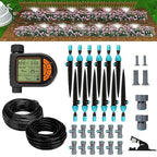 Breeze Touch 120FT Drip Irrigation System with Timer, Automatic Irrigation System for Garden, Quick Connect Drip Irrigation Kit for 120ft Coverage, Adjustable Watering System for Raised Beds & Patio