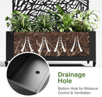 Casaphoria Metal Raised Garden Bed with Trellis and Wheels, 72"x35"x16" Planter Box for Climbing Plants, Vegetables & Vines, Features Drainage Holes and Privacy Screen (Black-Net)