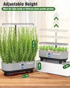 Growell Hydroponics Growing System Kit, 16 Pods Indoor Garden with 28W Full Spectrum LED Grow Light, Auto Timer, 3 Smart Light Modes, 8L Large Herb Garden, Ideal Gardening Gift for Women, Men (Gray)