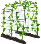 OTOSUNNY Garden Arch Tunnel Trellis for Climbing Plants Outdoor, 7 ft Tall Metal Walkway, Arbor Archway for Climbing Vines Vegetables Yard Lawn, Cucumber Trellis for Garden Raise Bed, Black