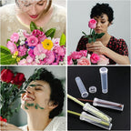 AIEX 48pcs Reusable Plastic Flower Water Tubes with Cap, 2.8" Floral Water Tubes for Single Stem Roses, Buds, Bouquets,Plants, 0.7" Opening (Transparent)