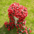 ATTGREAT Artificial Bougainvillea for Outdoors Faux Plants UV Resistant Flowers Fake Plastic Plants Realistic Silk Flowers for Porch Planter Garden Outside Hanging Decoration, 2Pcs (Red)