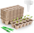 200 Cells Seed Starter Tray, 20 Pcs Biodegradable Plant Starter Peat Pots(Including T-Type Labels & Starter Tools)– Eco-Friendly Gardening Supplies, No Transplant Needed