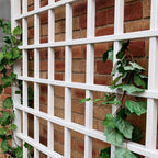 Dura-Trel Winchester Vinyl Trellis, Outdoor Plant Support Frame, 57" x 95", White - Decorative Grid-Style Lattice for Climbing Vines & Flowers, Use Against Walls or Fences