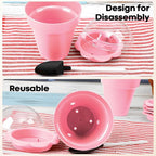 20 Pcs Nursery Pots with Humidity Dome, Cupcake Plant Nursery Pots with Bring A Plate and Shovel, Planting Cups for Seeds for Indoor Gardening and Plant Propagation(Pink)
