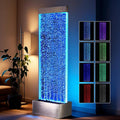 Jocoevol Bubble Wall Waterfall Fountain, Acrylic Indoor Floor Standing Water Wall with Changing LED Color Lights Remote Control, 63.4" x 19", Housewarming, Home Decor (Bubble Wall)