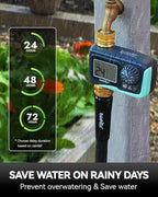 RAINPOINT Sprinkler Timer, 100% Metal Pipe Water Timer for Garden Hose, Programmable Hose Controller for Watering, Sprinkler Controller with Manual Watering/Rain Delay for Outdoor Lawn & Garden (2PCS)
