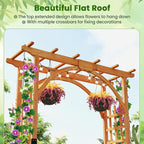 Giantex 85inch Wooden Garden Arch Wedding Arch for Ceremony, Garden Arbor Trellis for Climbing Plants Vines, Easy Assembly, Outdoor Flower Arches Wedding Arbor for Bridal Party